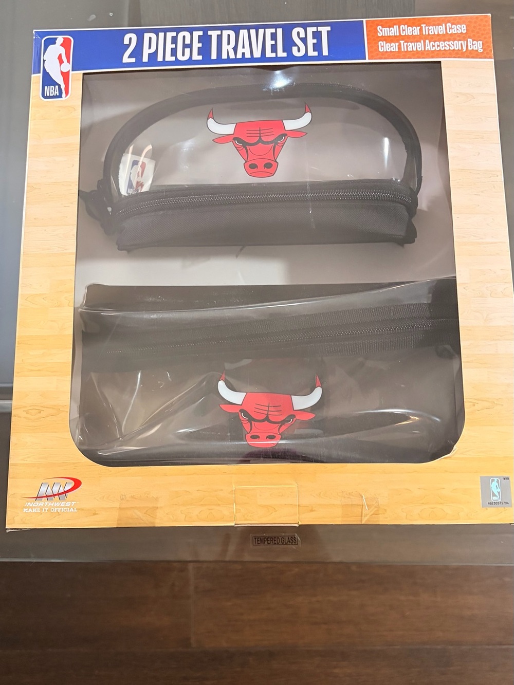 NBA Clear 2-Piece Travel Set - Blue, Red & White